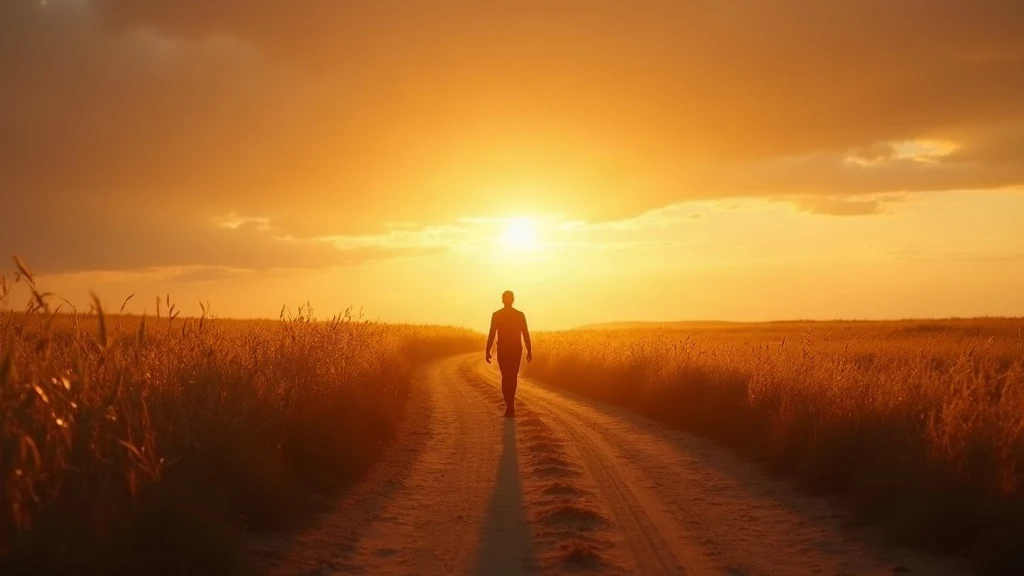 2 line shayari life - sunrise over a winding road with a lone walker
