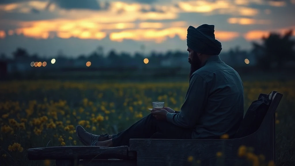 punjabi sad shayari emotional rural scene